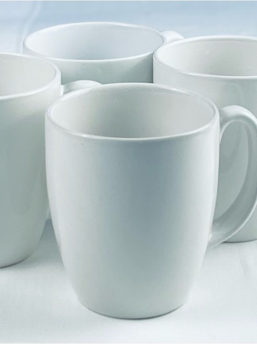Corelle Coordinates White Coffee Mugs Set of 4 Ceramic Stoneware Cups -4”